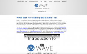 Homepage of WAVE web accessibility checker