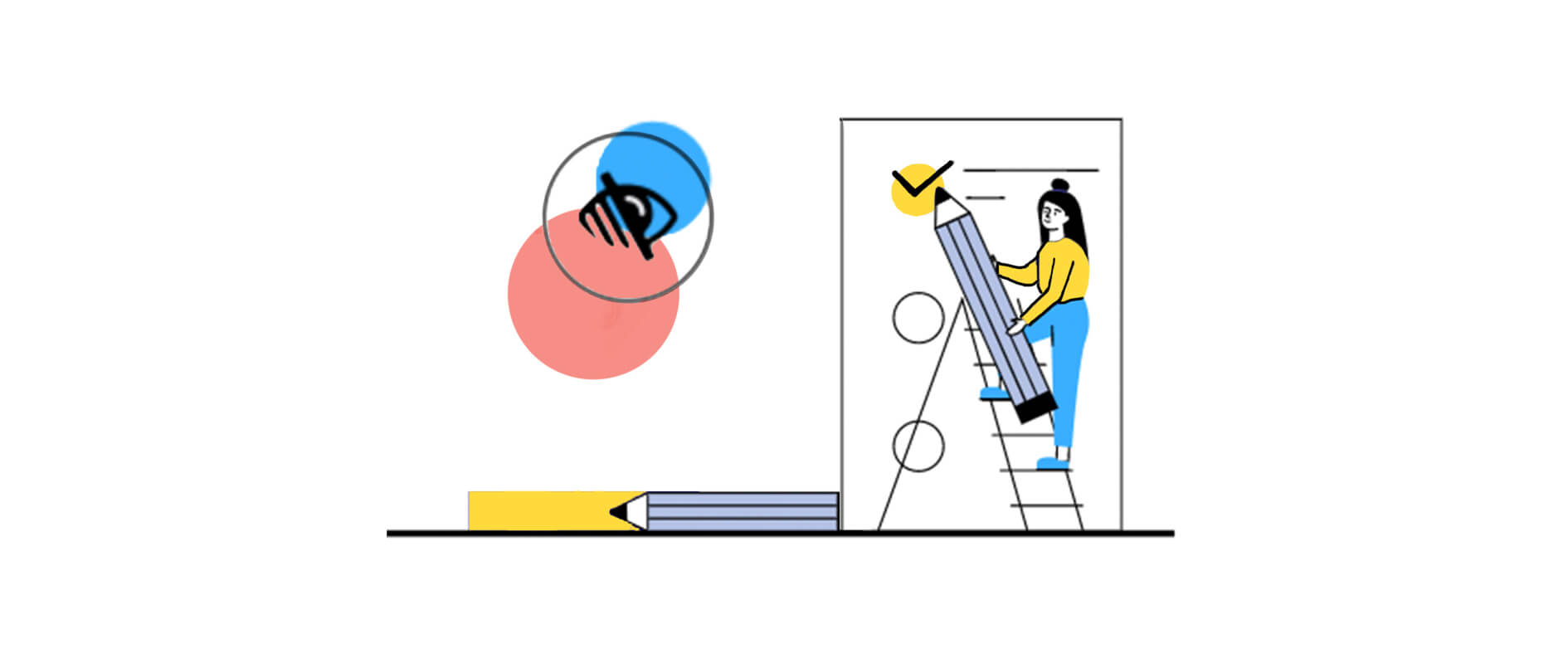 Color-blindness checklists illustration